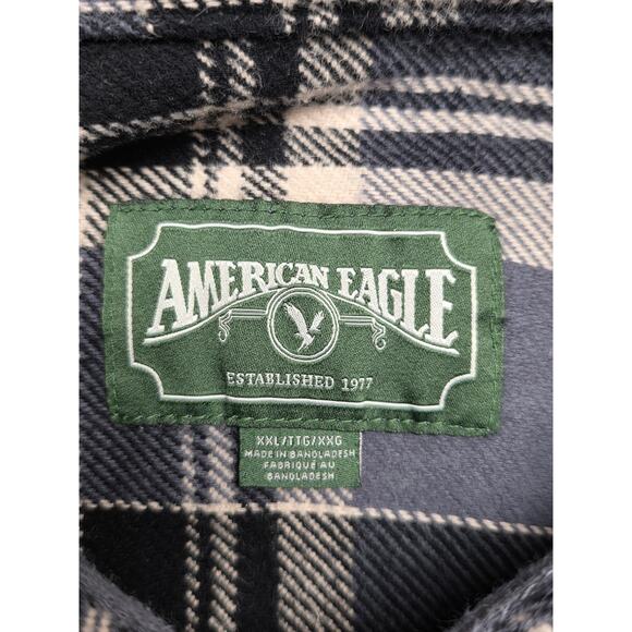 American Eagle Heavy Flannel Men 2X XXL Plaid Pockets Chore Big‎ Mac Outdoor - Picture 3 of 6